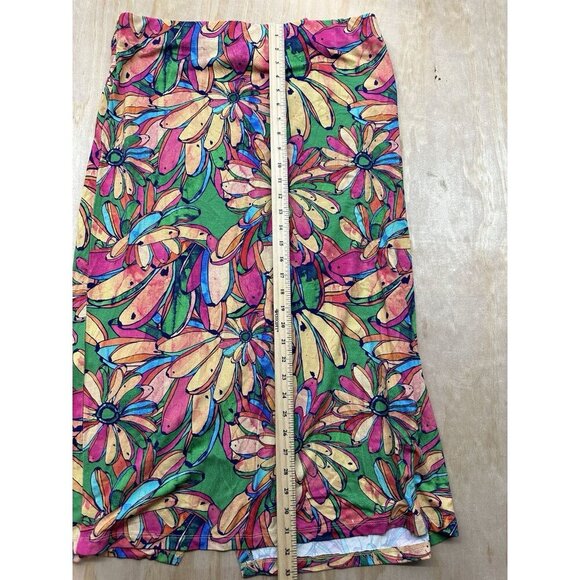 Farm Rio Skirt XL Faux Wrap Getaway Midi Resort Vaca Banana Floral Anthropologie - Picture 4 of 5